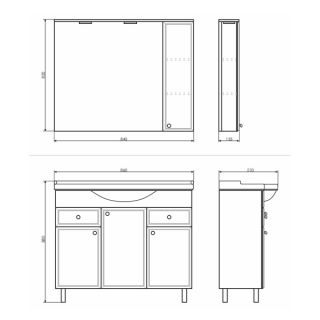 Comforty Тумба-умывальник "Сочи-85" белый глянец с раковиной Сенеж 87